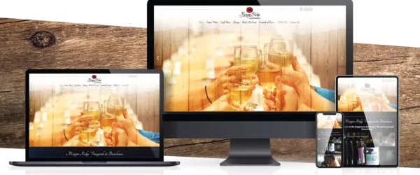 Desktop, laptop, tablet, and phone showing Morgan Ridge website